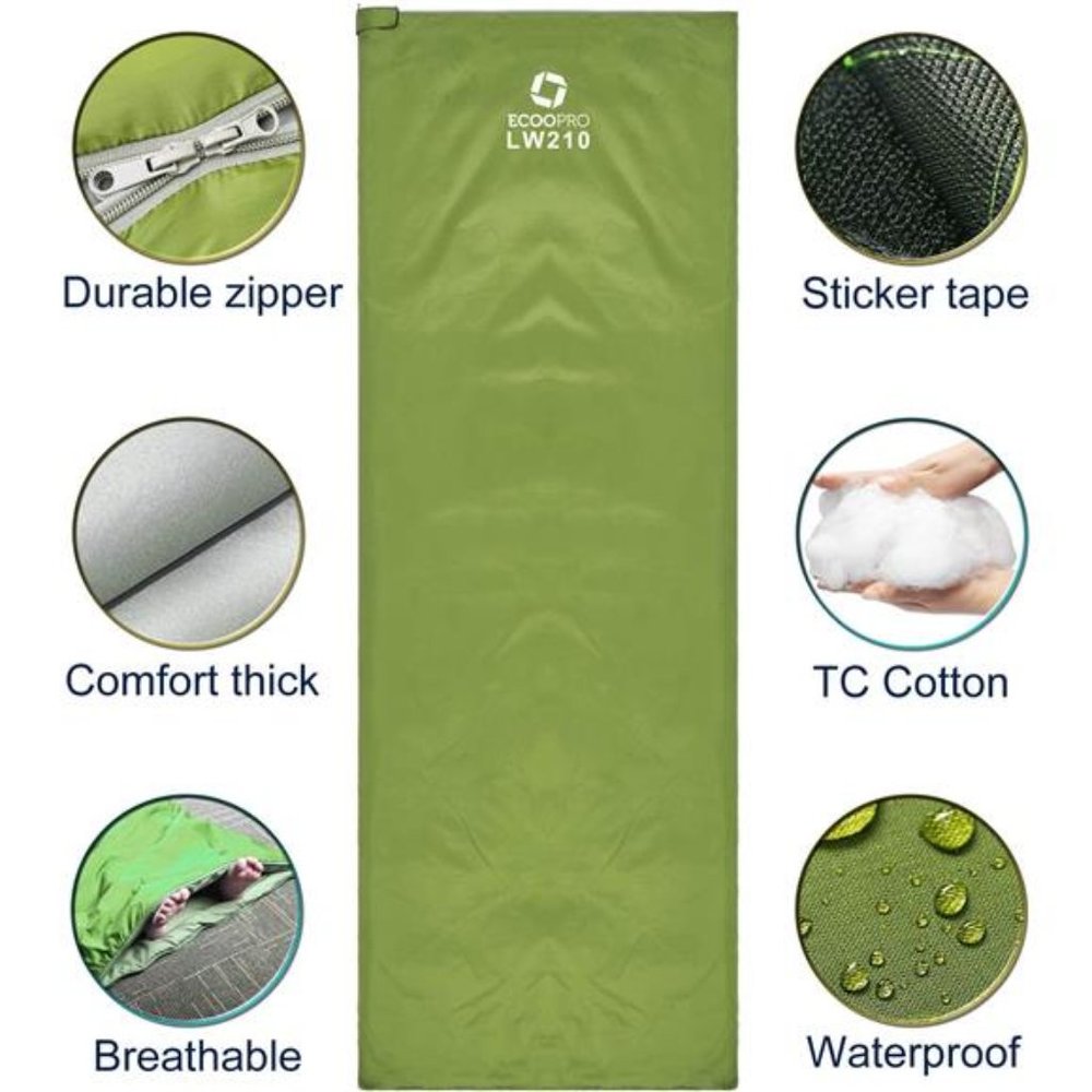 Warm Weather Sleeping Bag - Portable, Waterproof, Compact Lightweight, Comfort - Picture 3 of 6